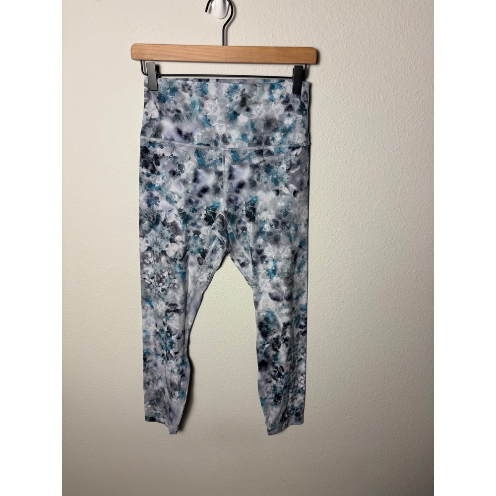 Lululemon Align Pant 28 High Rise Leggings Kaleidofloral Multi Blue Grey Size 8